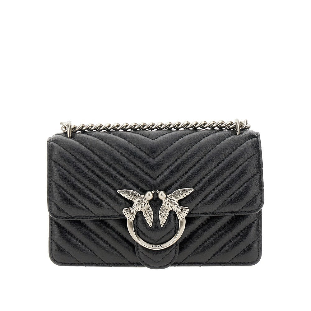 PINKO OS chevron leather mini love one bag