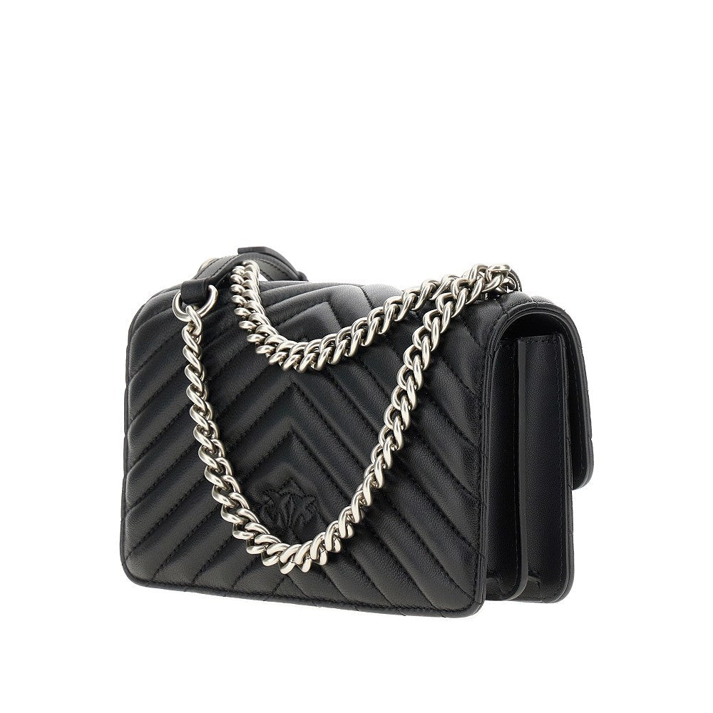PINKO OS chevron leather mini love one bag