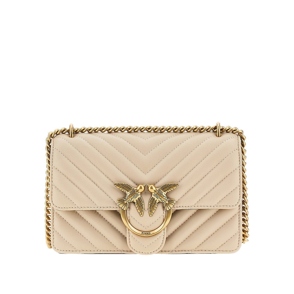 chevron leather mini love one bag