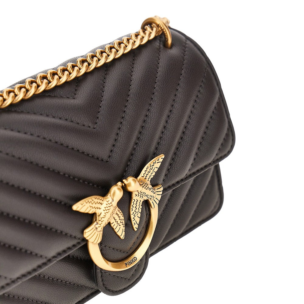 chevron leather mini love one bag