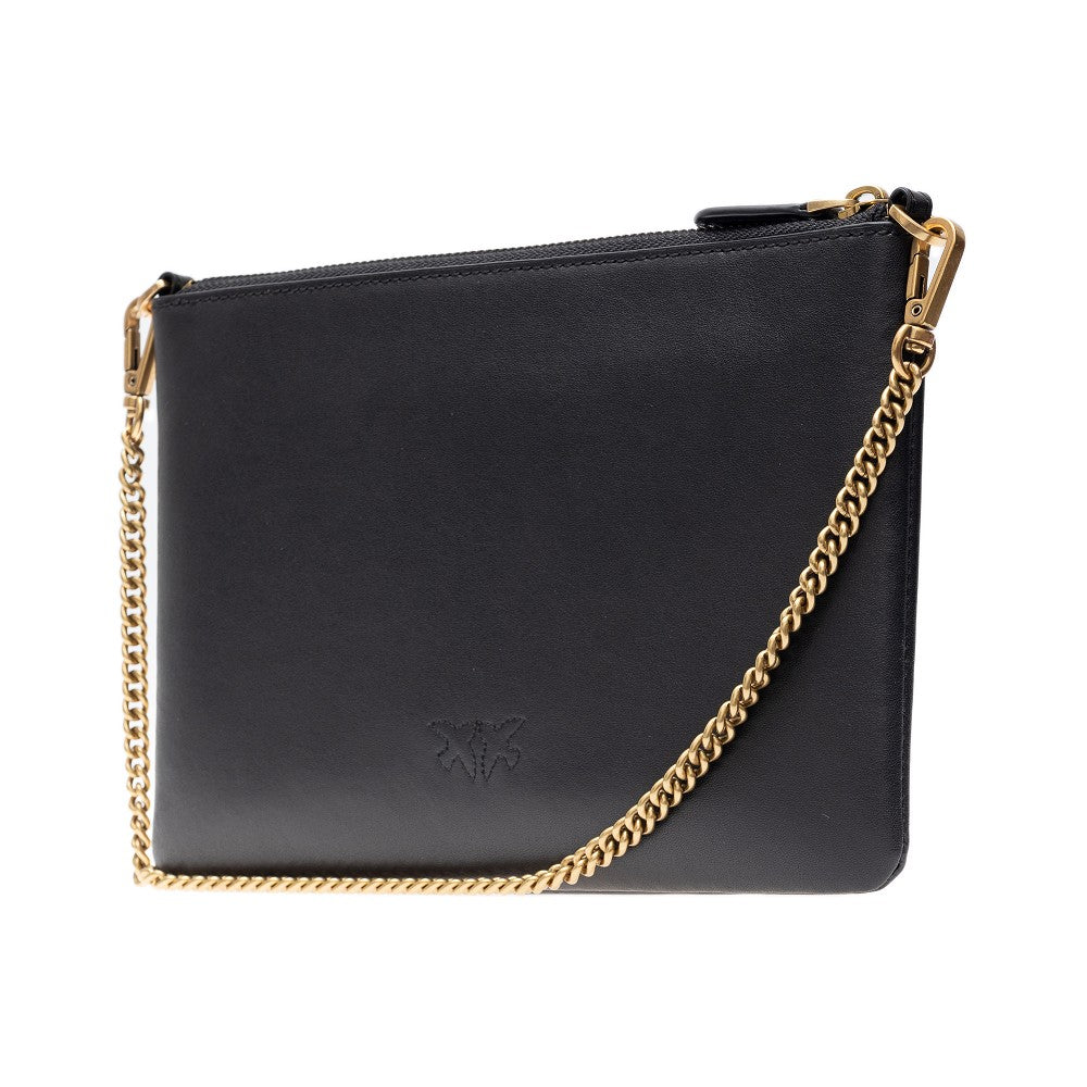 PINKO OS flat classic leather pouch