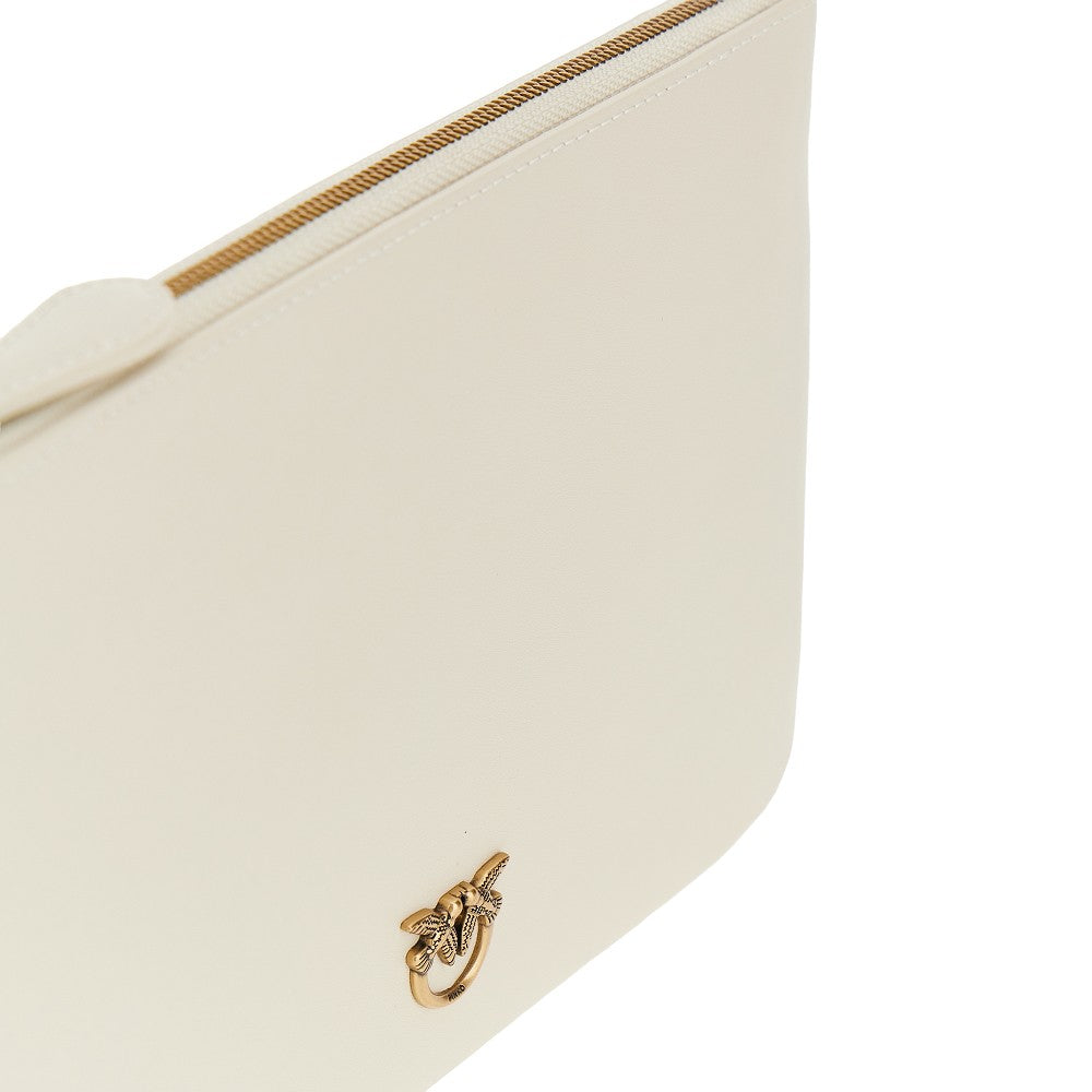 flat classic leather pouch