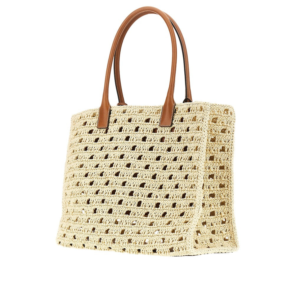 VERSACE OS big la medusa raffia shopping bag