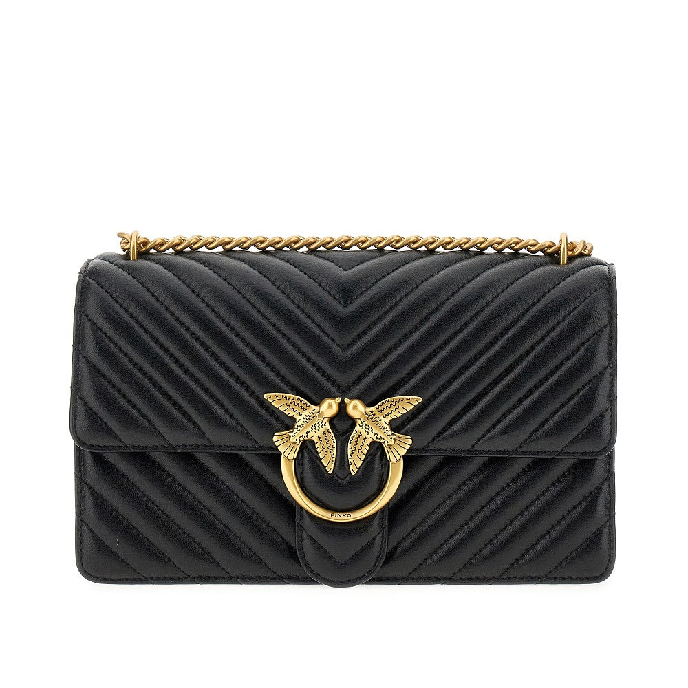 PINKO OS chevron leather love one classic bag