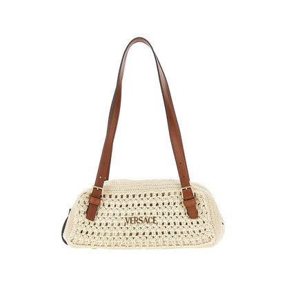 VERSACE OS versace tag crochet knitted bowling bag