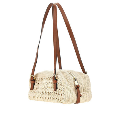 VERSACE OS versace tag crochet knitted bowling bag