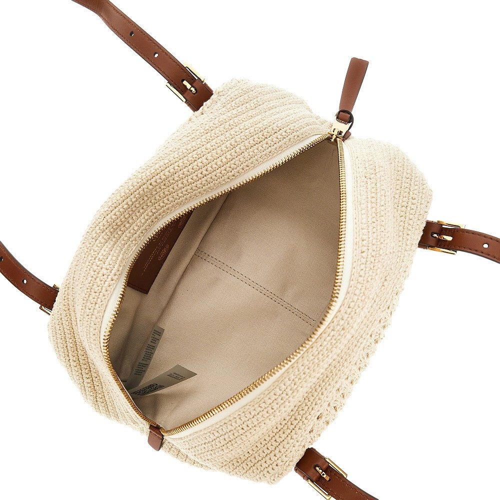 VERSACE OS versace tag crochet knitted bowling bag