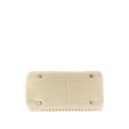 VERSACE OS versace tag crochet knitted bowling bag