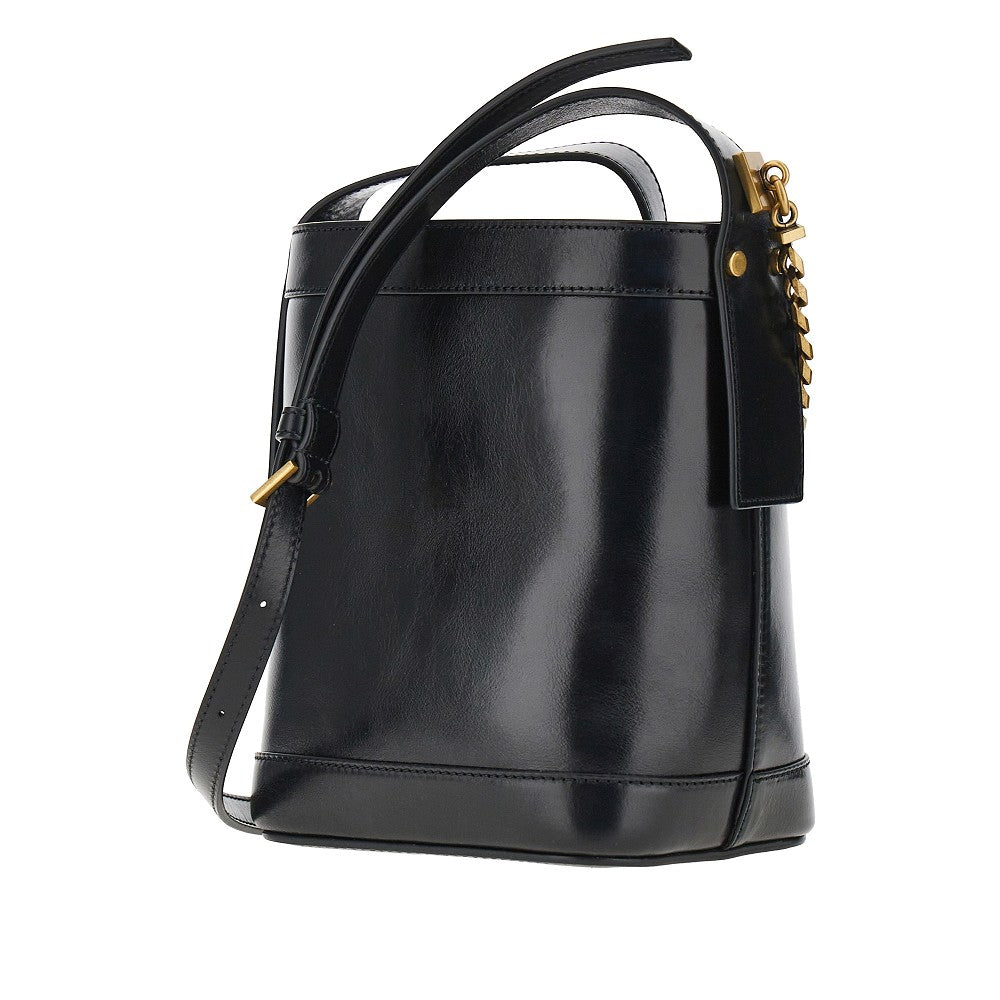 VERSACE OS leather bucket bag with medusa patch