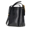 leather bucket bag with medusa patch