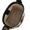 leather bucket bag with medusa patch