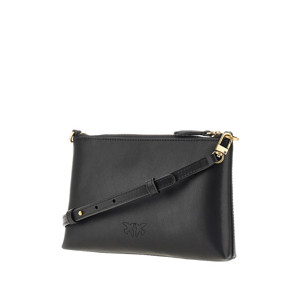 PINKO OS leather pouch with shoulder strap