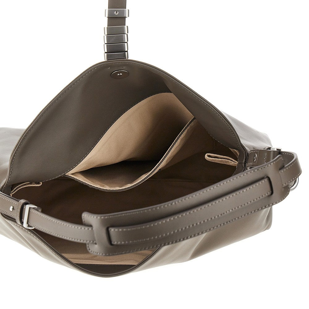 medium saddle bag baguette leather bag
