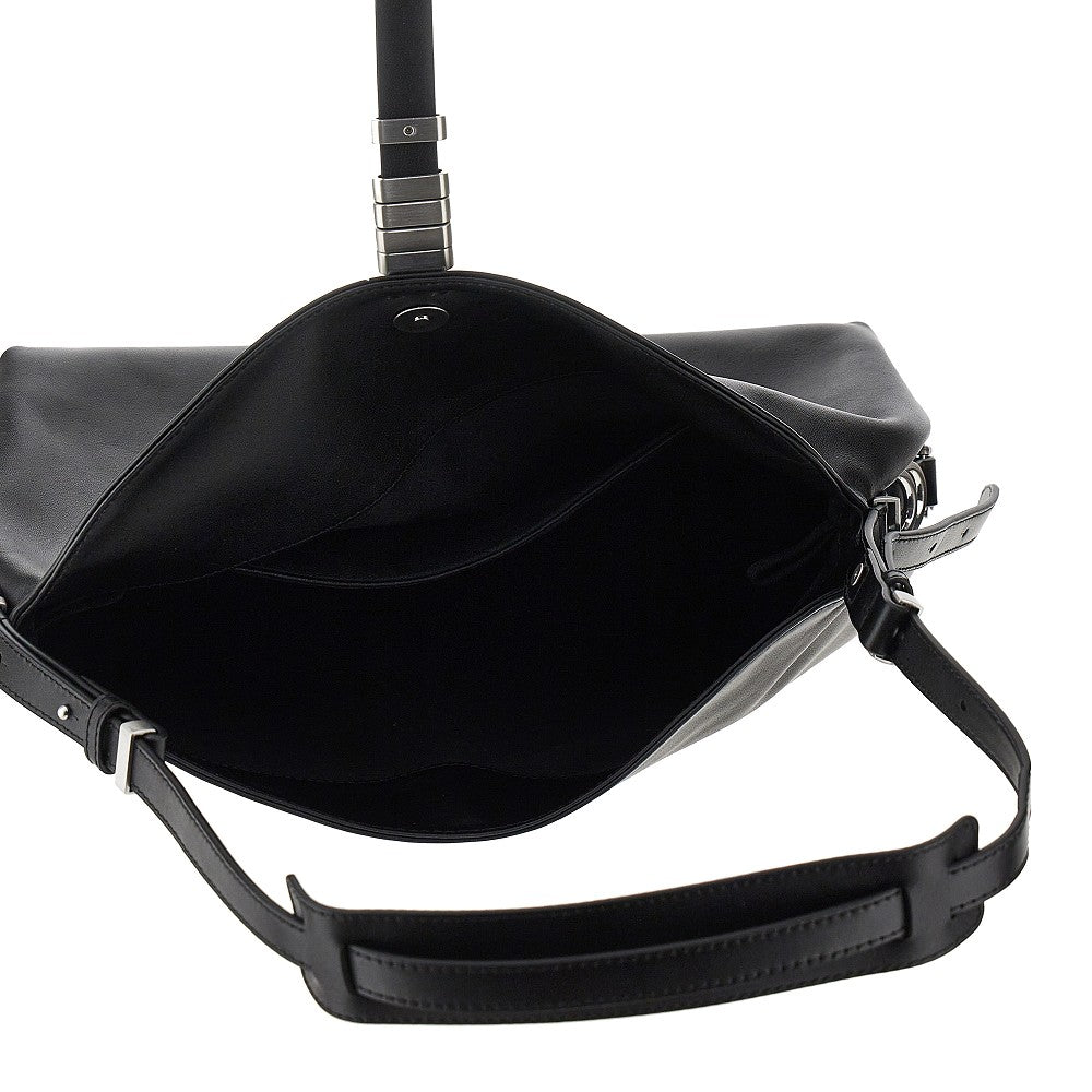 medium saddle bag baguette leather bag