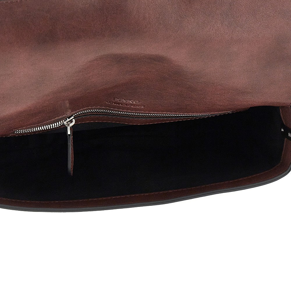 PINKO OS medium classic love slouchy leather bag