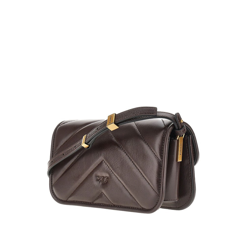 PINKO OS chevron leather big love bag box bag