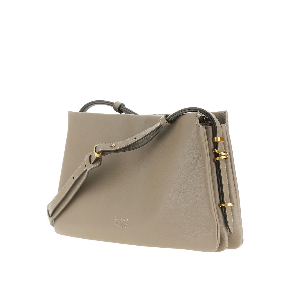 leather triplet crossbody bag
