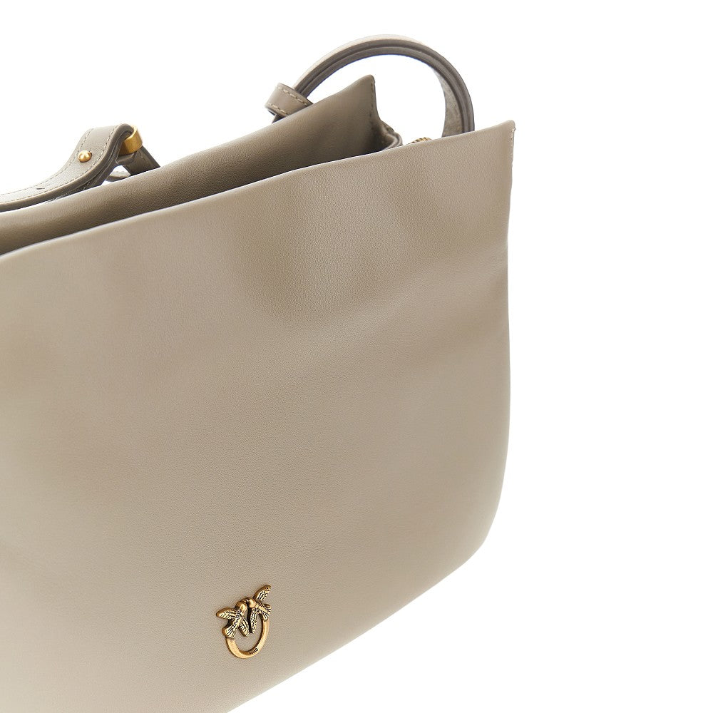 leather triplet crossbody bag