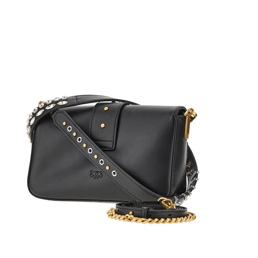 PINKO OS mini love slouchy leather bag