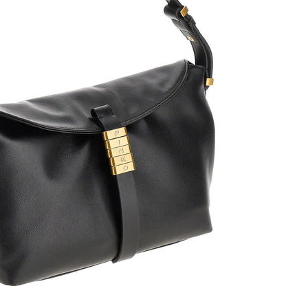 PINKO OS small saddle baguette leather bag