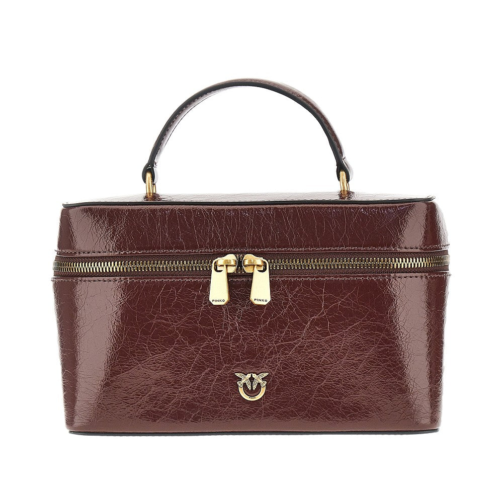 PINKO OS shiny leather vanity case