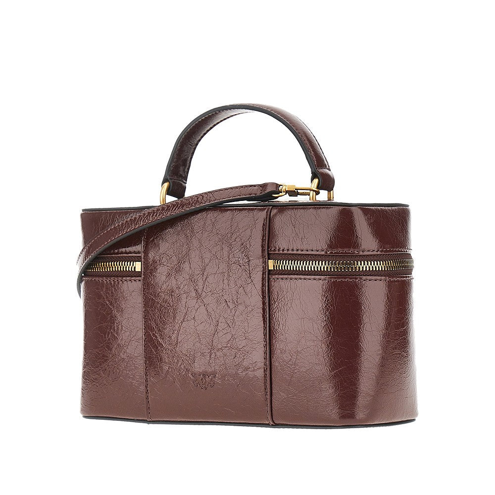 shiny leather vanity case