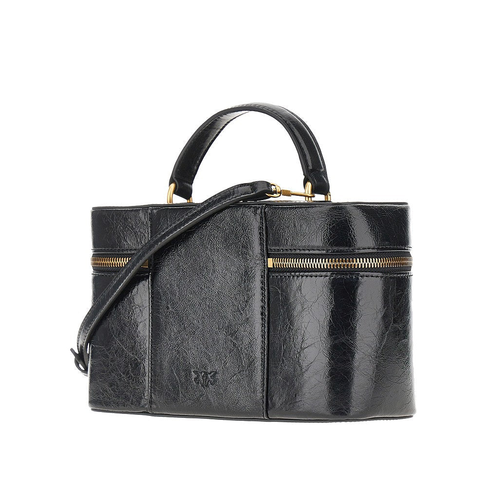 shiny leather vanity case