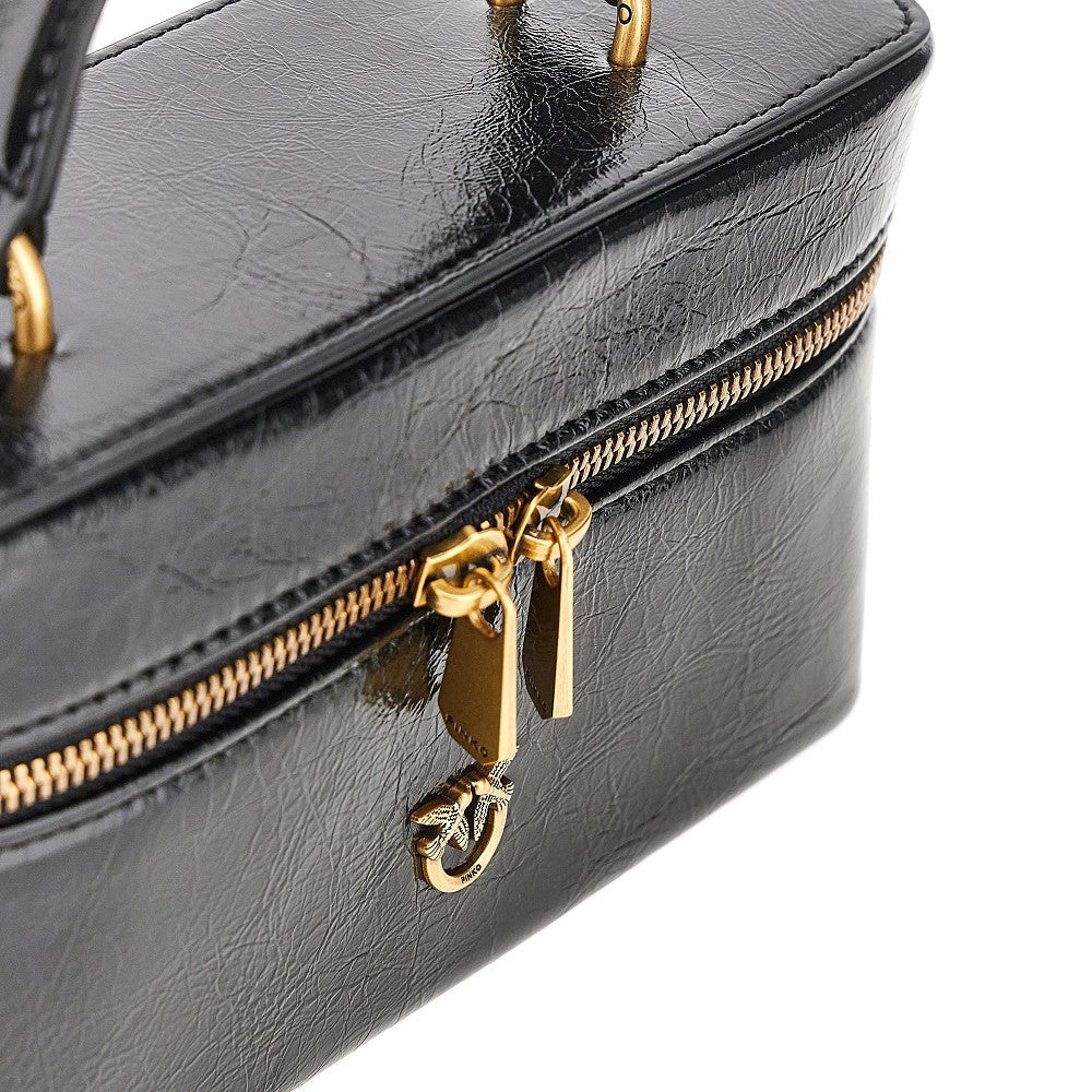 shiny leather mini vanity case