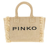 faux raffia shopping bag with logo