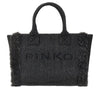 faux raffia shopping bag with logo