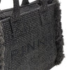 faux raffia shopping bag with logo