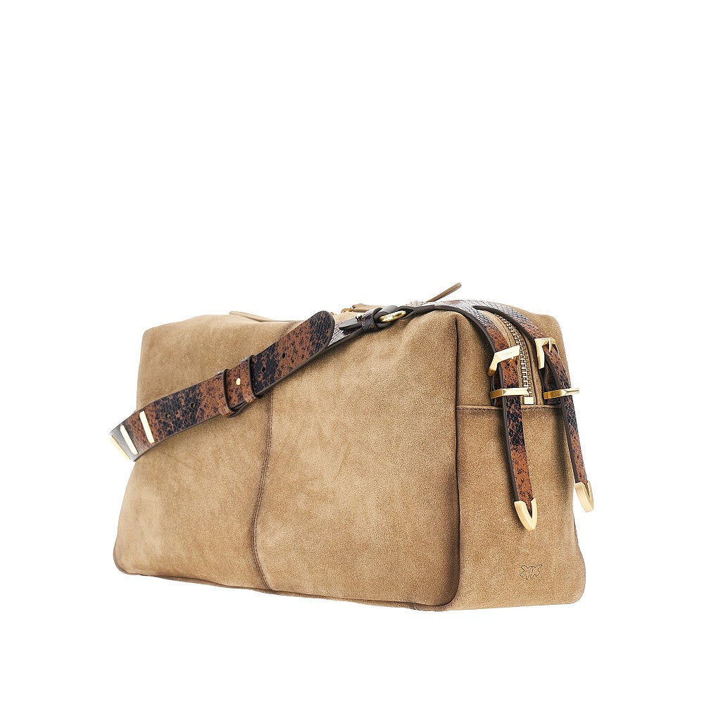 suede leather large keeper shoulder bag