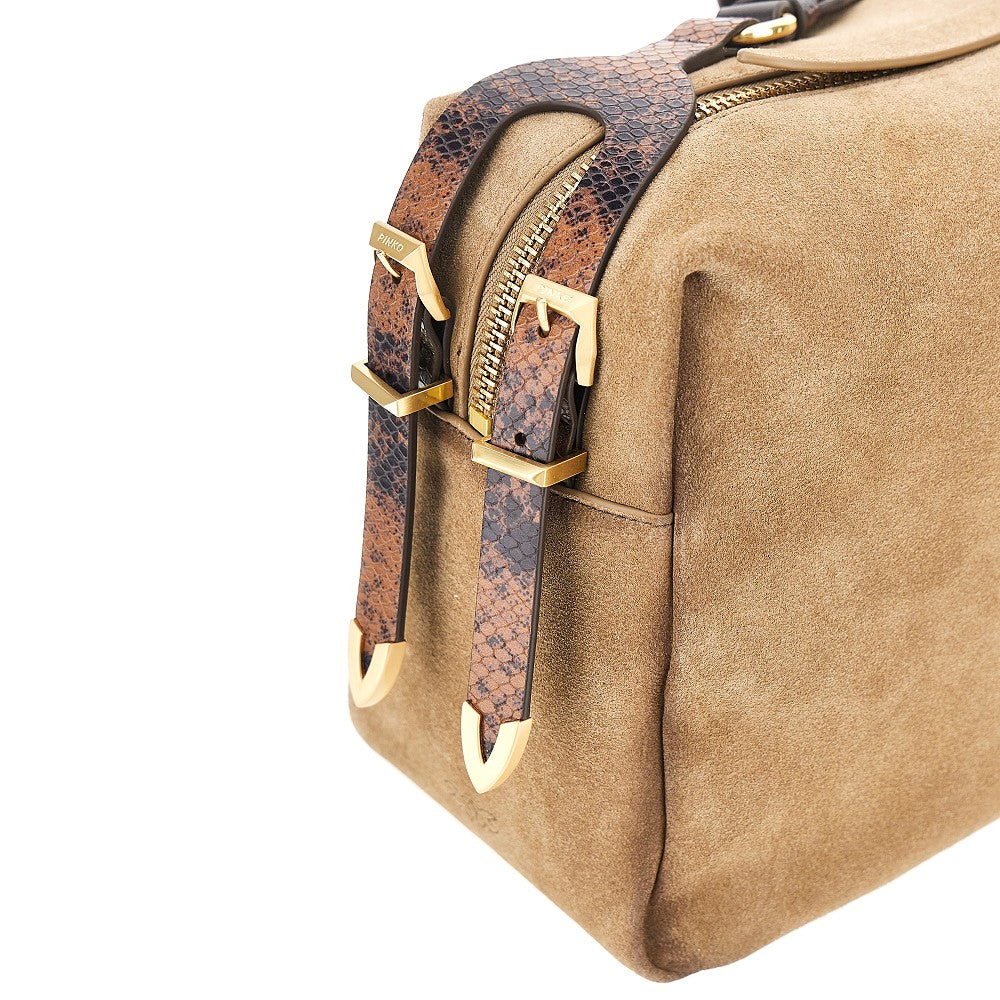 suede leather large keeper shoulder bag