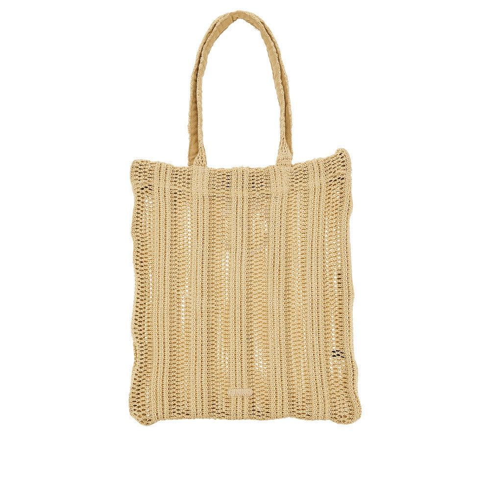 PINKO OS medium faux raffia easy tote bag