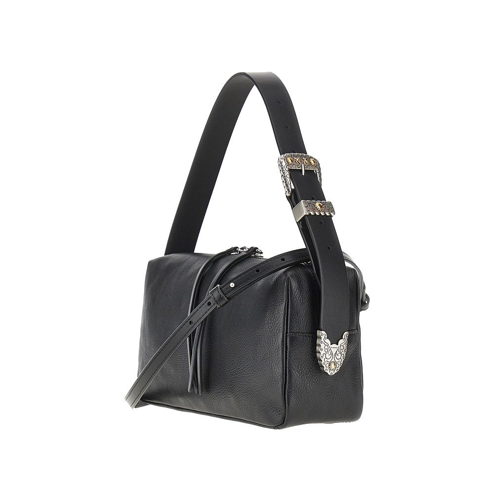 grained leather crossbody bag