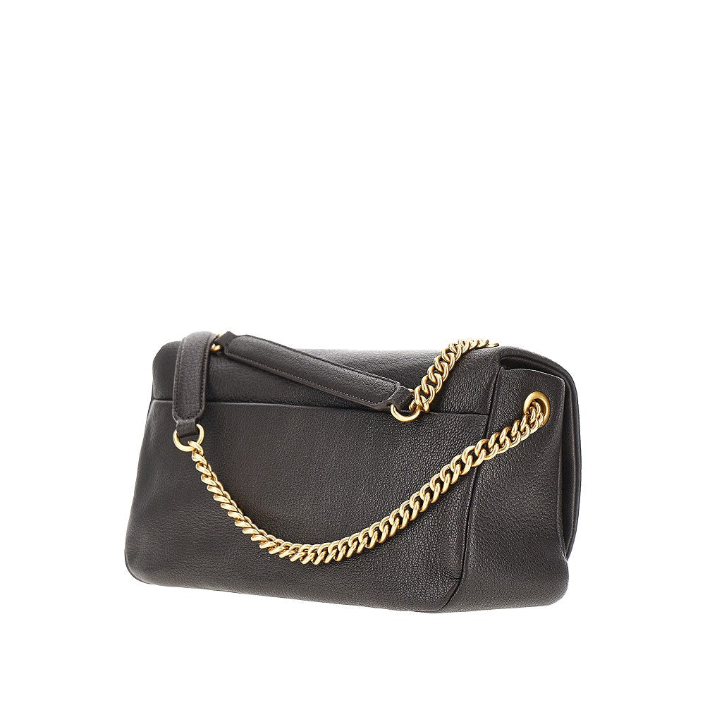 large click soft horizontal leather bag