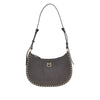leather mini half moon shoulder bag