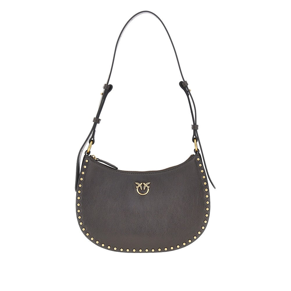 leather mini half moon shoulder bag
