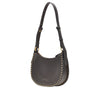 leather mini half moon shoulder bag