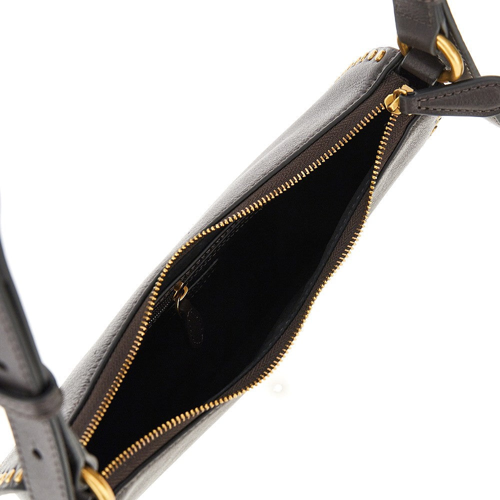leather mini half moon shoulder bag