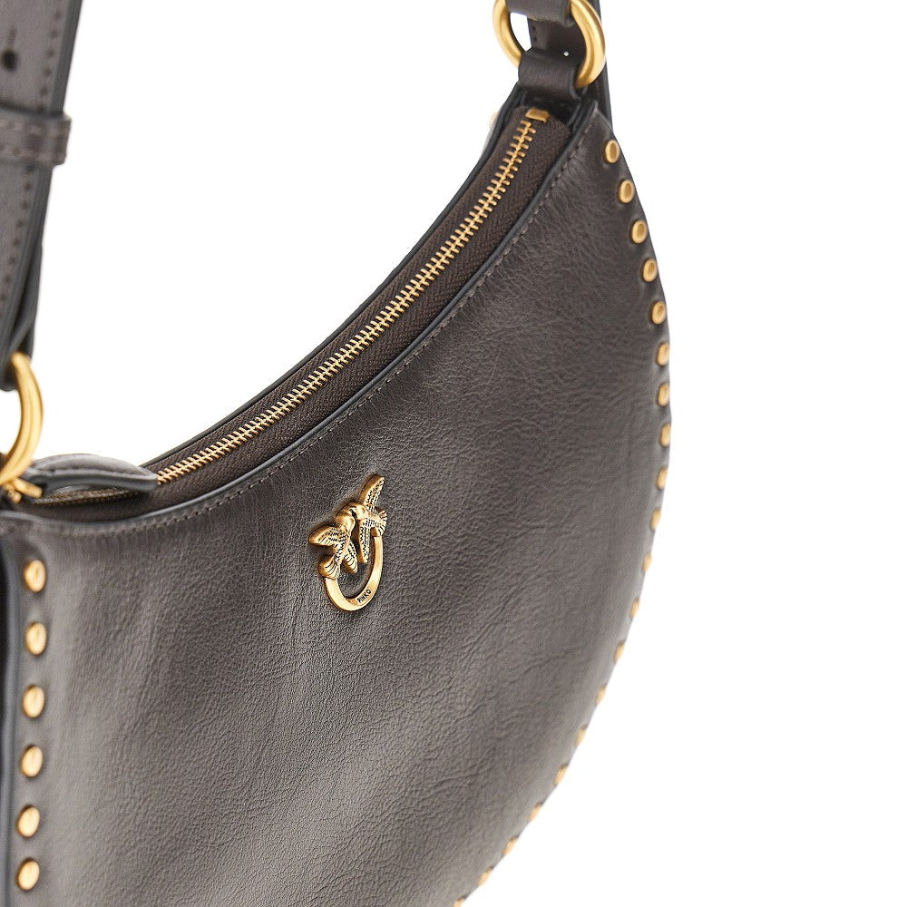 leather mini half moon shoulder bag