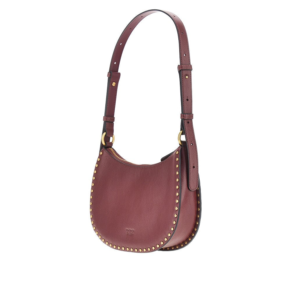 leather mini half moon shoulder bag