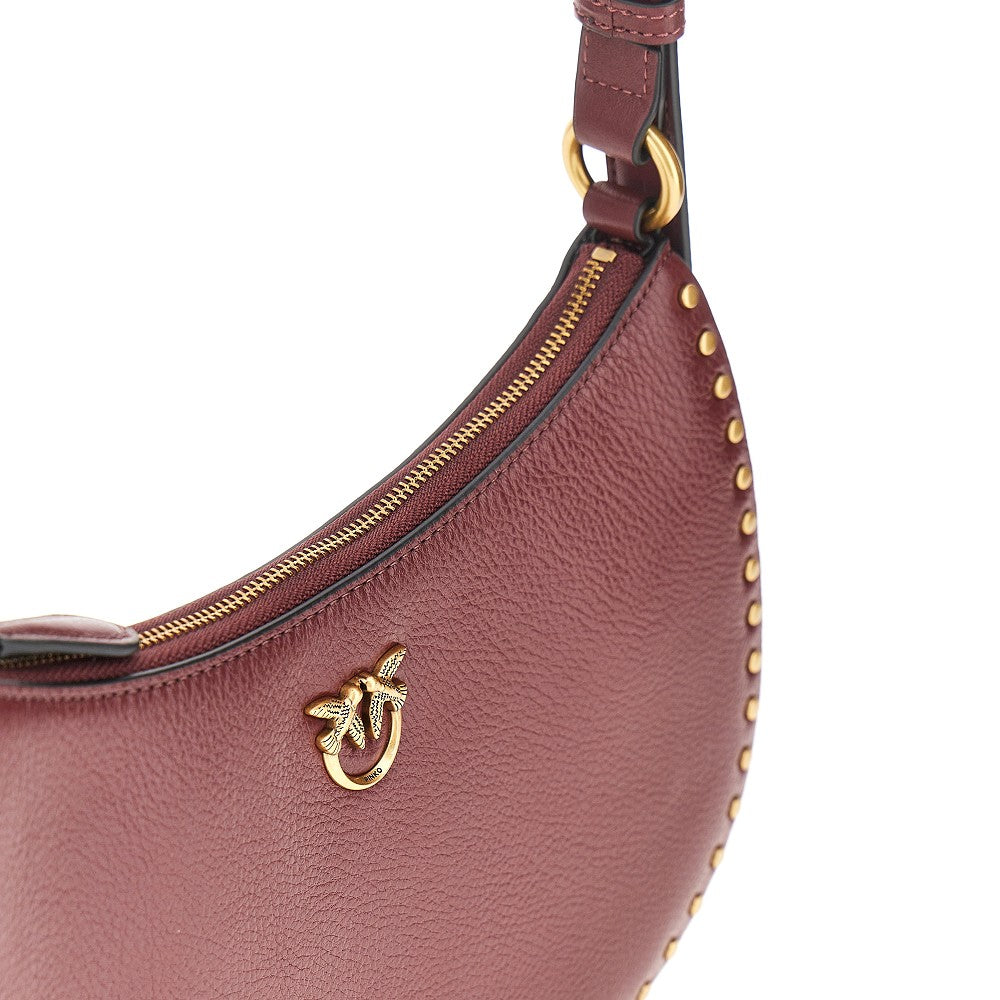 leather mini half moon shoulder bag