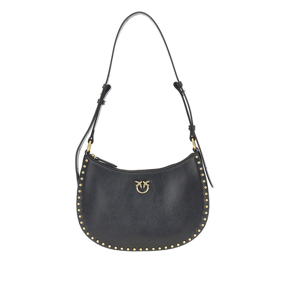 leather mini half moon shoulder bag
