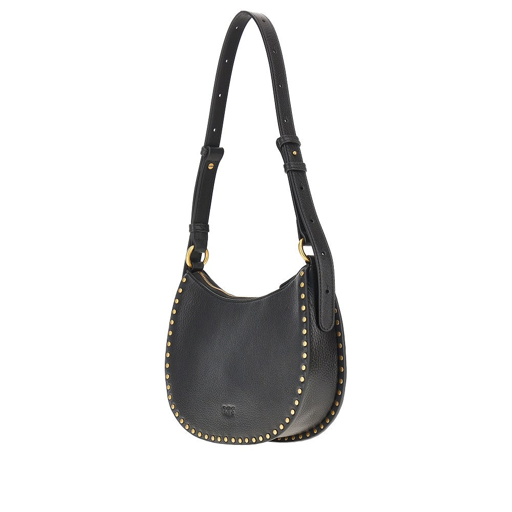 leather mini half moon shoulder bag