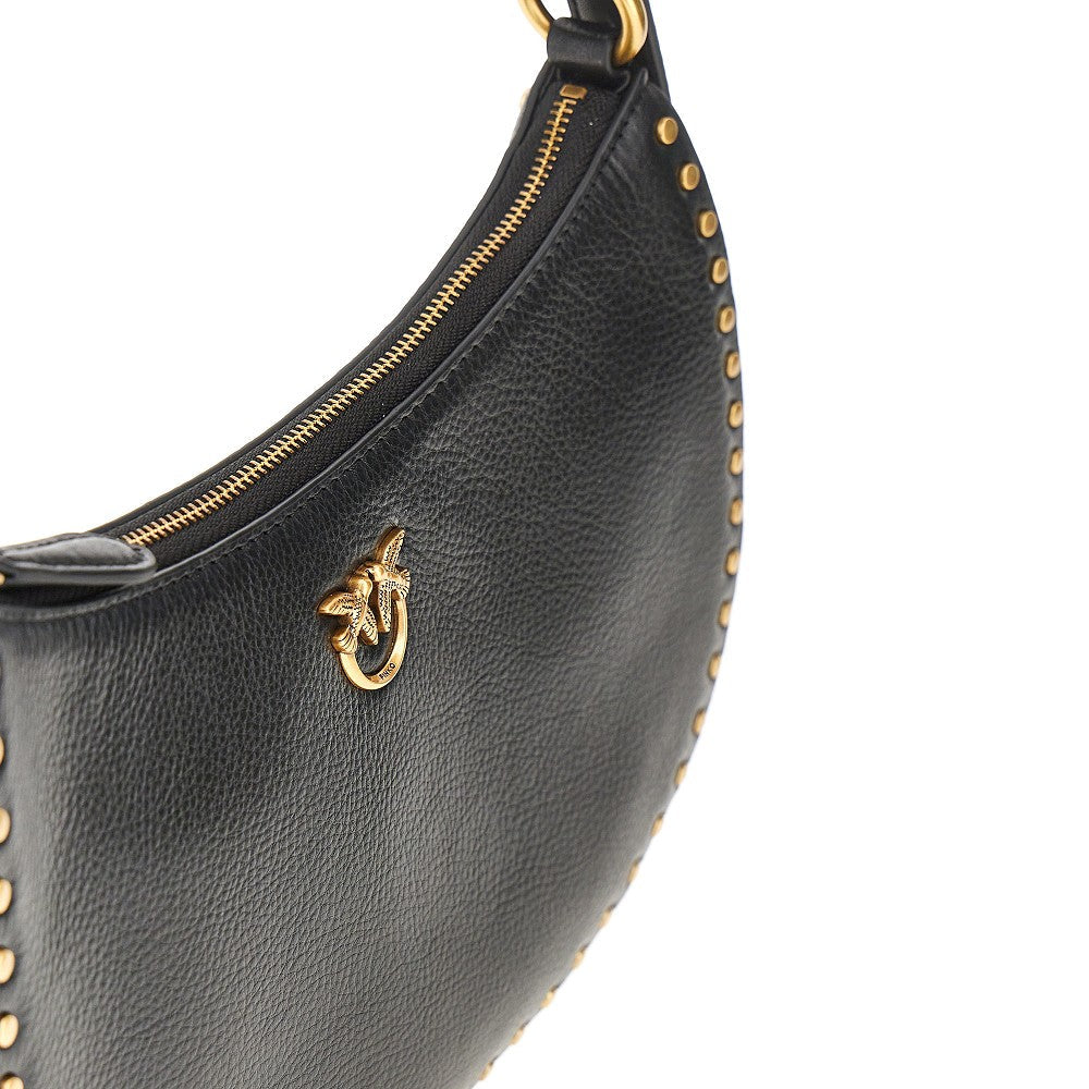 leather mini half moon shoulder bag