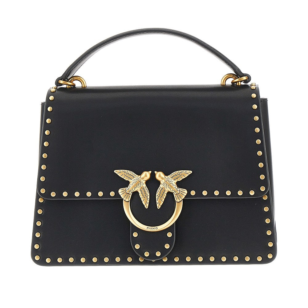 leather bag with love birds buckle
