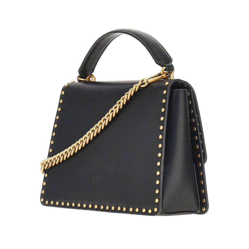 leather bag with love birds buckle