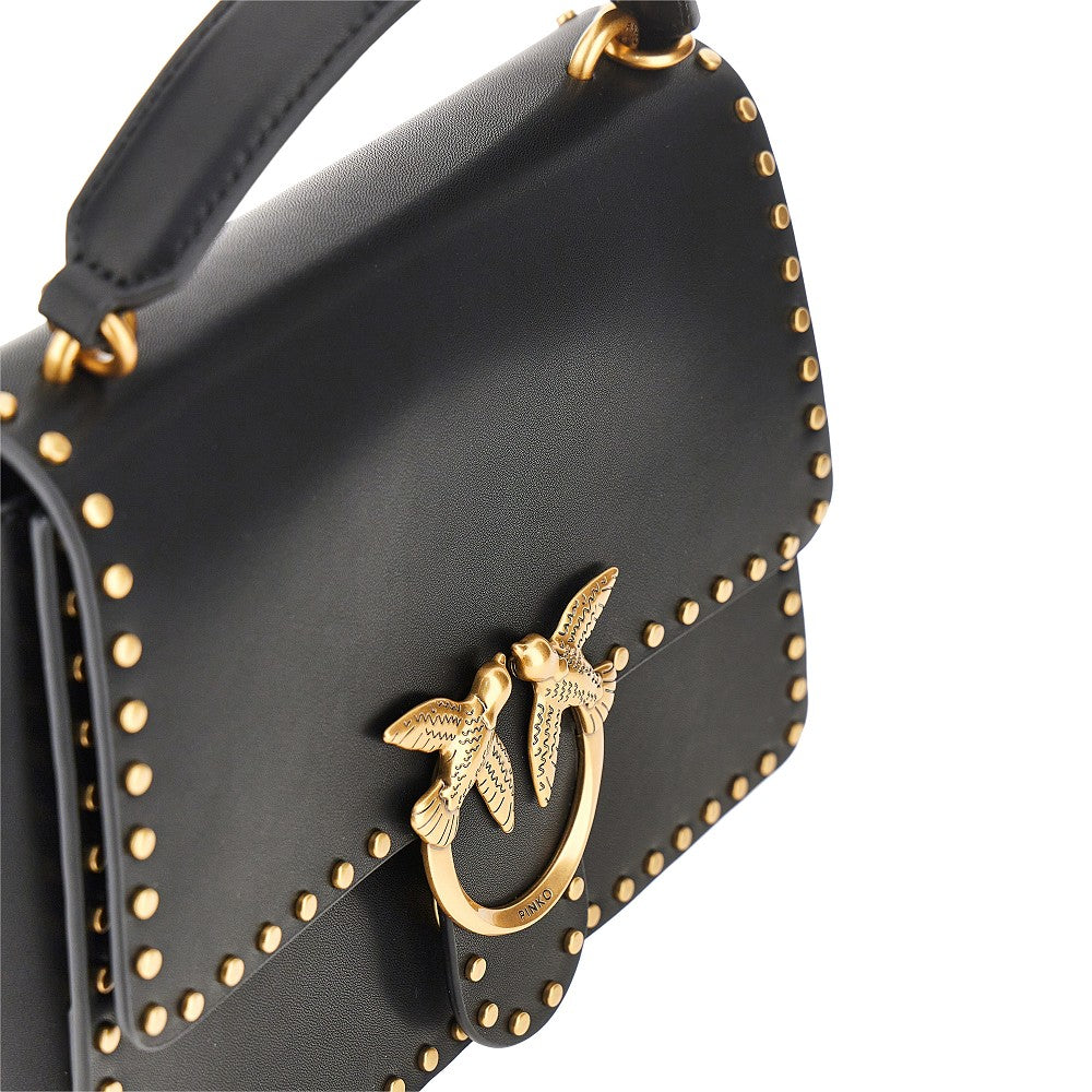 leather bag with love birds buckle
