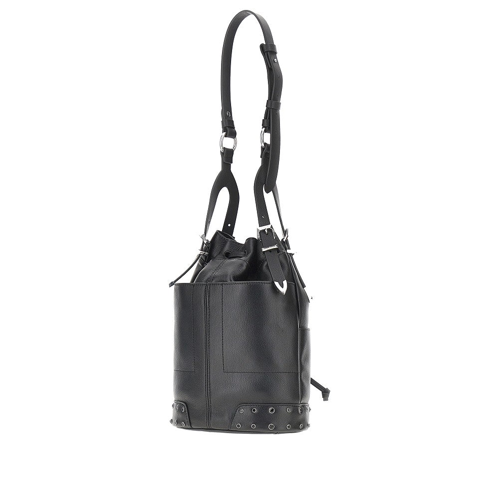 bucket mini leather bag